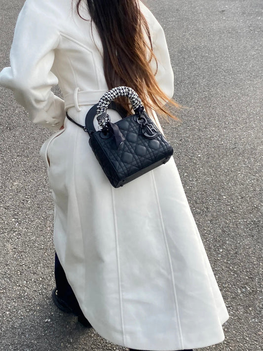 CD Mini Lady Bag Black Ultramatte Calfskin