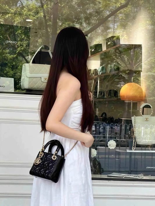 CD Mini Lady Bag Patent Calfskin