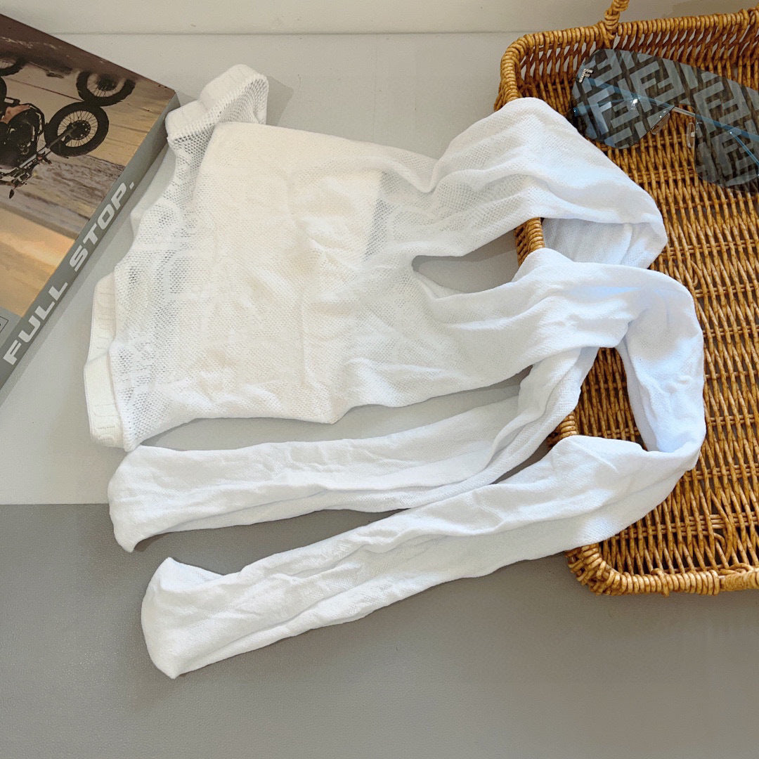 CD fishnet stockings with big D letter