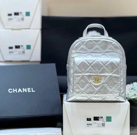 New CHAN silver backpack