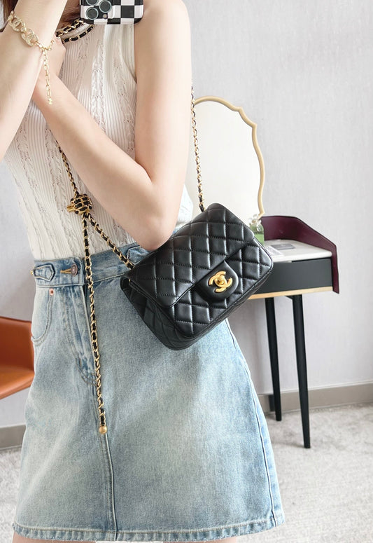 Chan New 22s Gold Globe Chain Bag