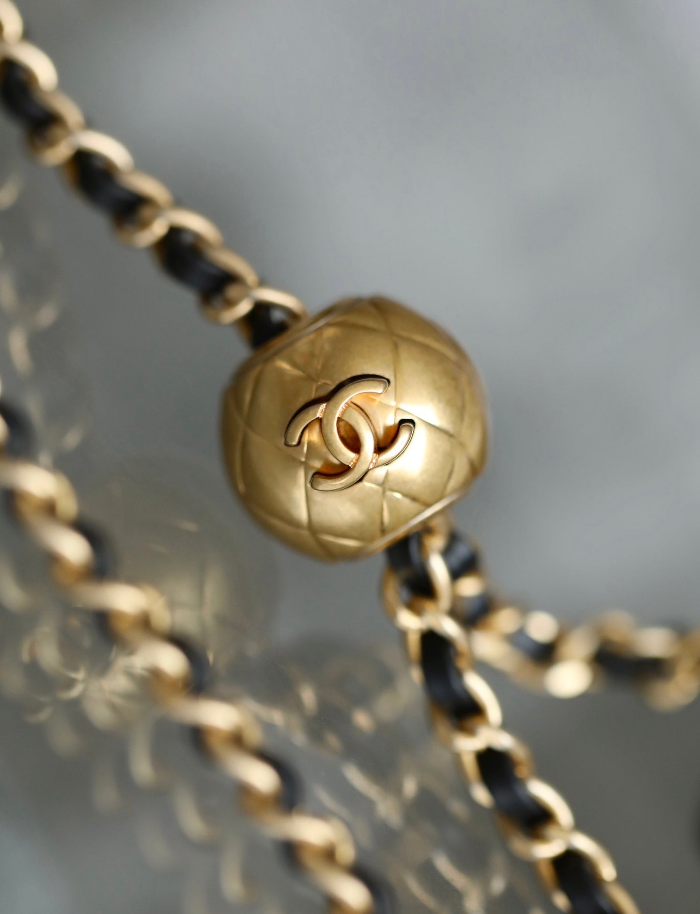 ChanMINI gold ball cap bag