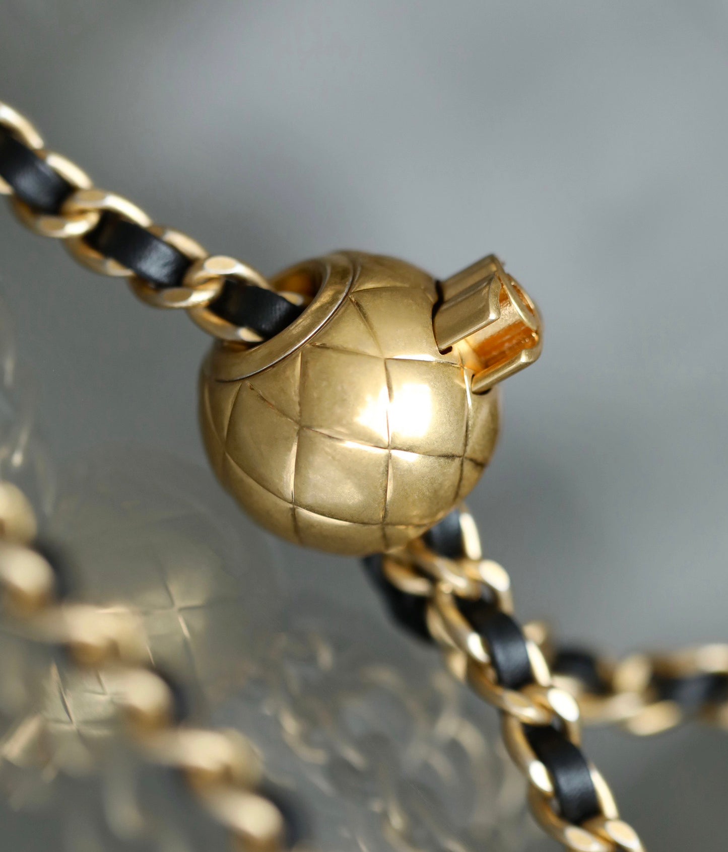 ChanMINI gold ball cap bag