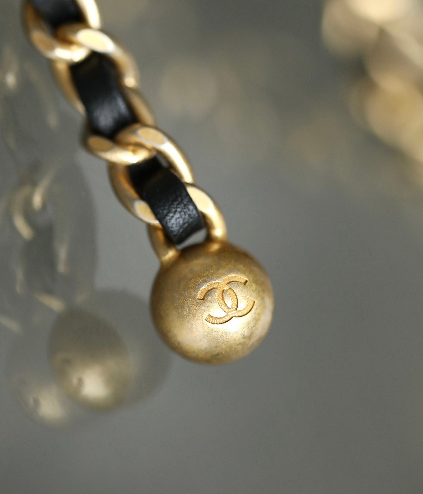 ChanMINI gold ball cap bag