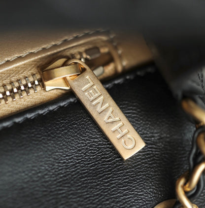 ChanMINI gold ball cap bag