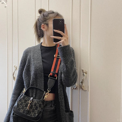 Guc Jackie1961 Black denim underarm bag