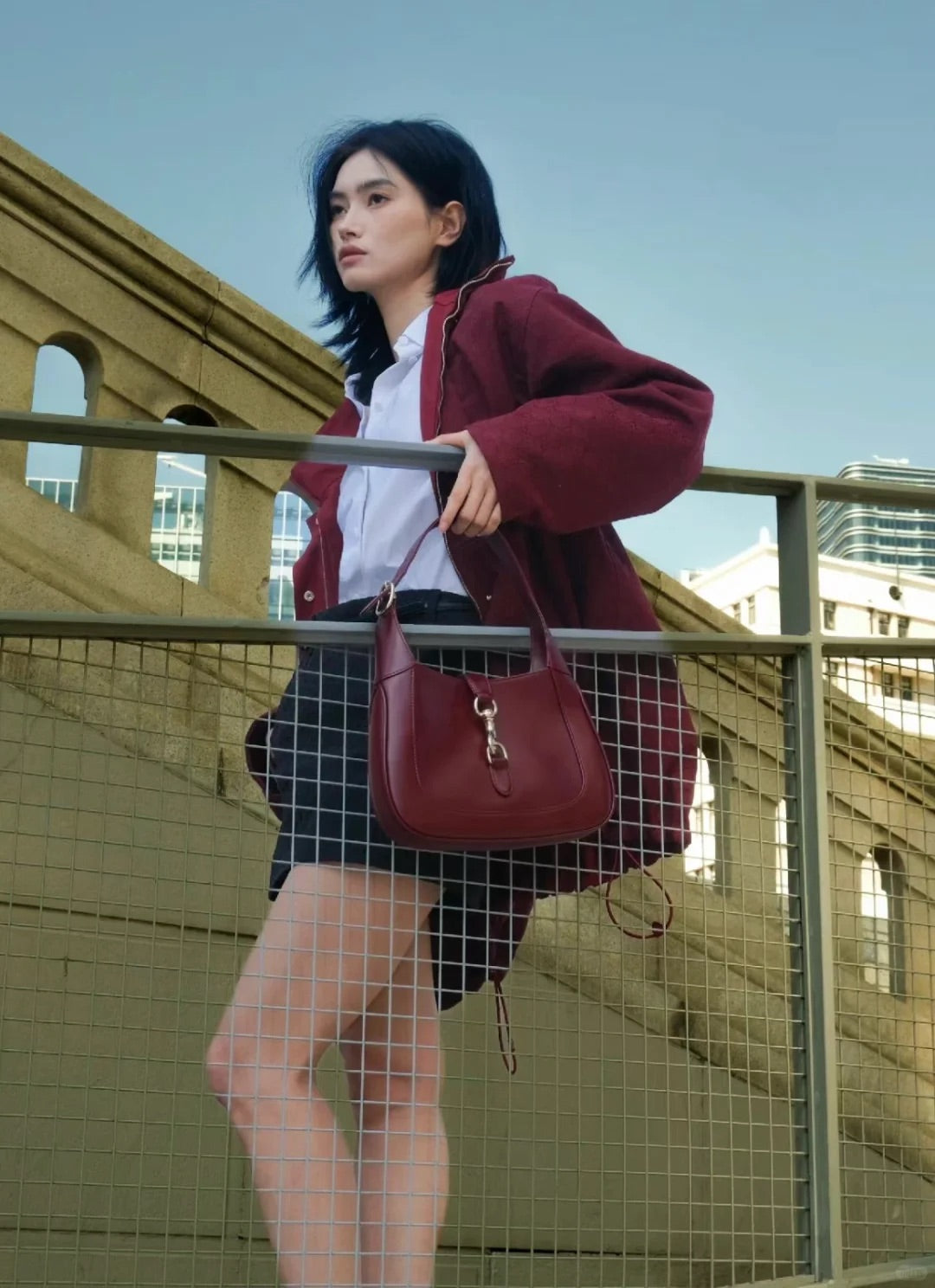 Guc Jackie1961 Red armpit bag