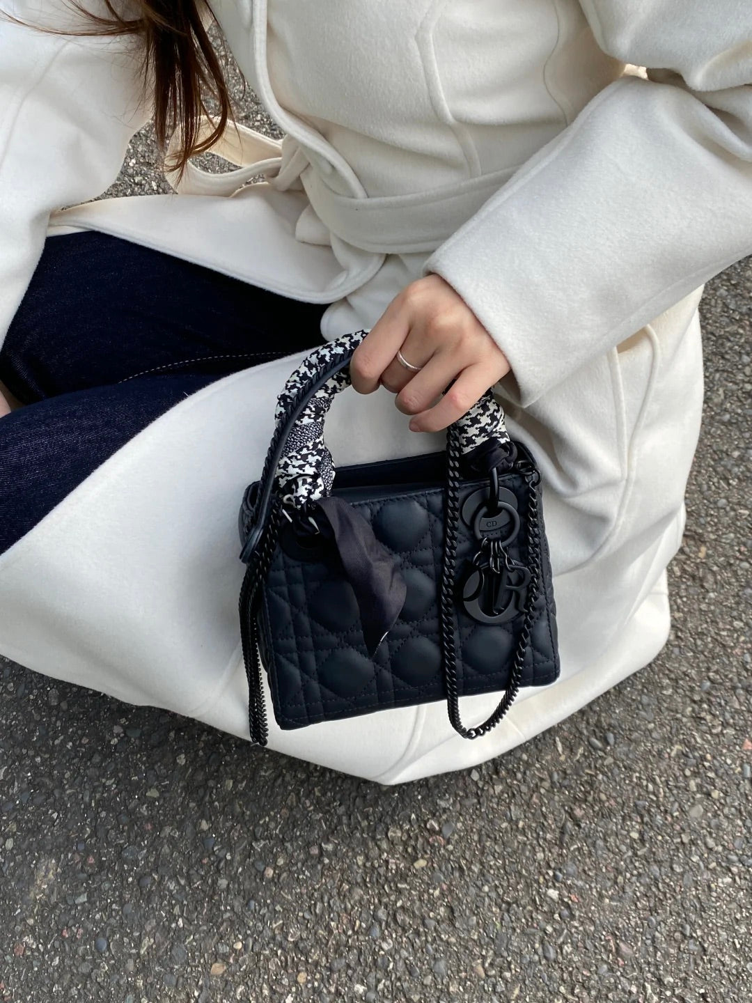 CD Mini Lady Bag Black Ultramatte Calfskin