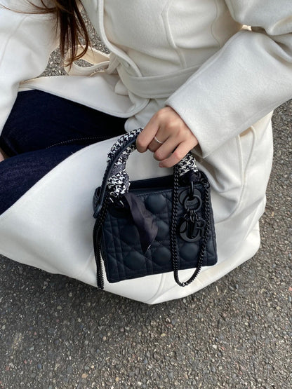 CD Mini Lady Bag Black Ultramatte Calfskin