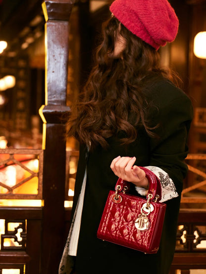 CD Mini Lady Bag Patent Calfskin