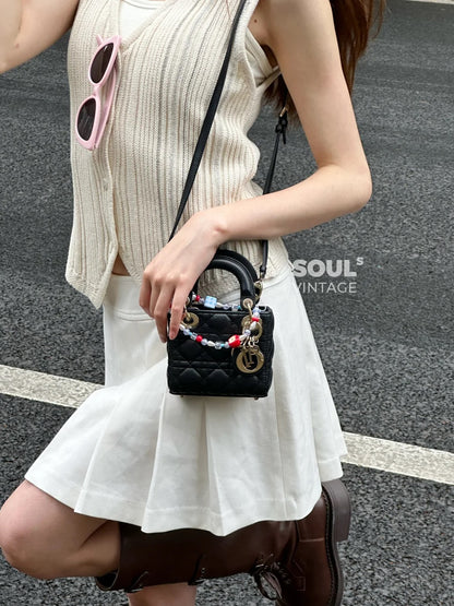 CD Mini Lady Bag Black Lambskin