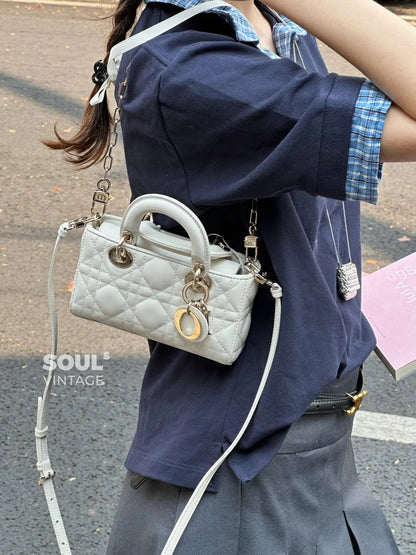 CD Lady D-Joy Latte Cannage Lambskin  Bag