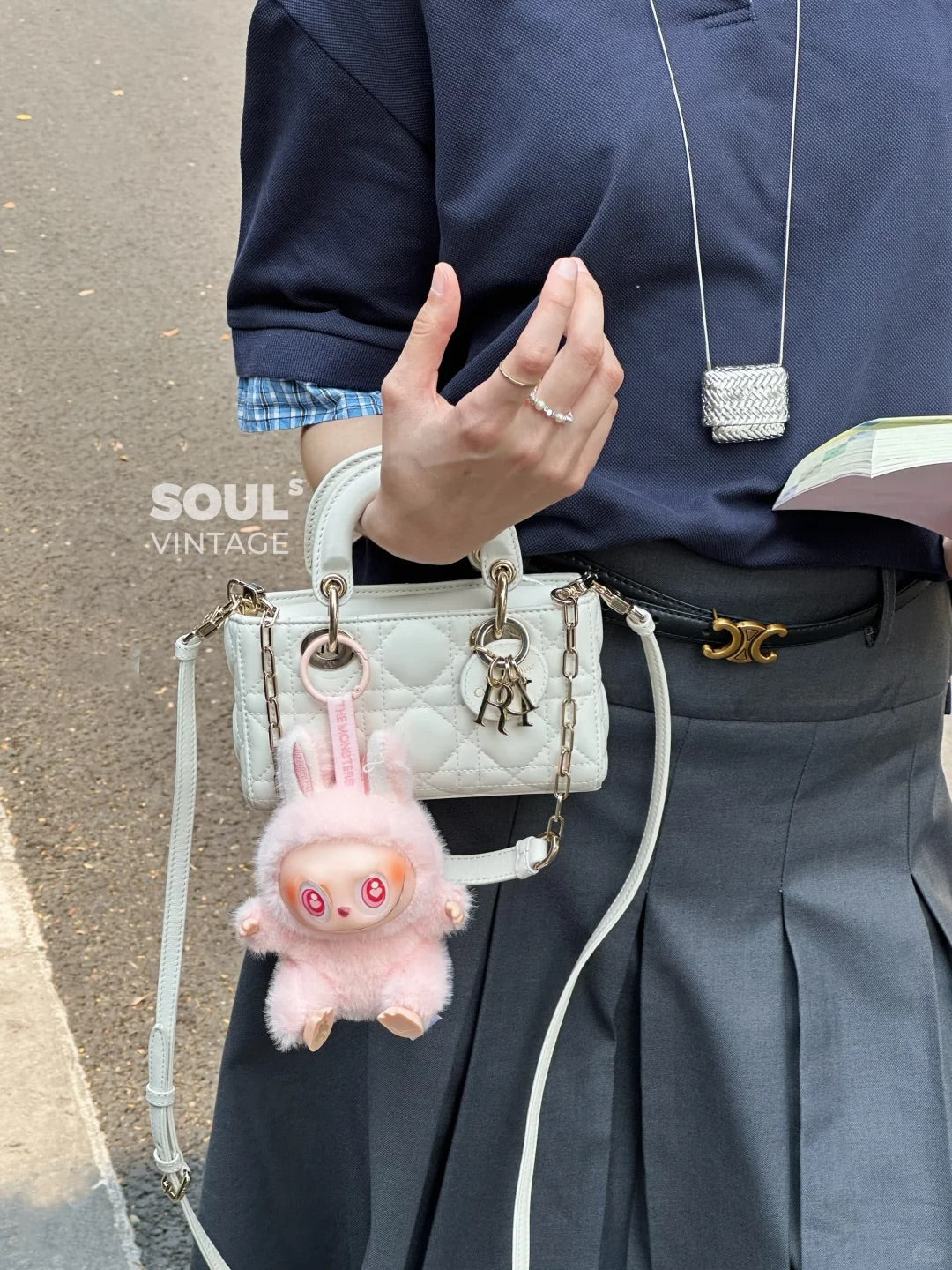 CD Lady D-Joy Latte Cannage Lambskin  Bag