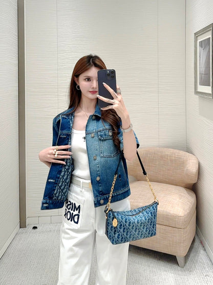 CD High version 💯 Denim lunchbox bag