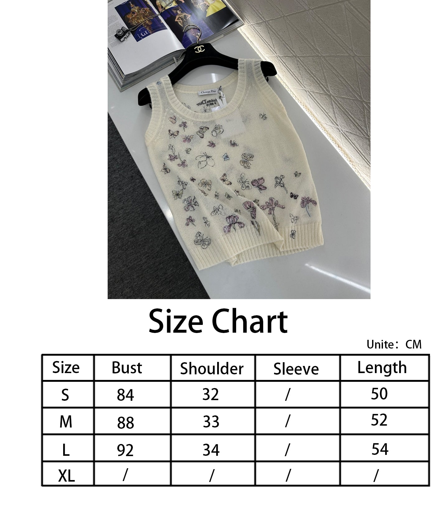 CD New  Embroidered Knit Vest