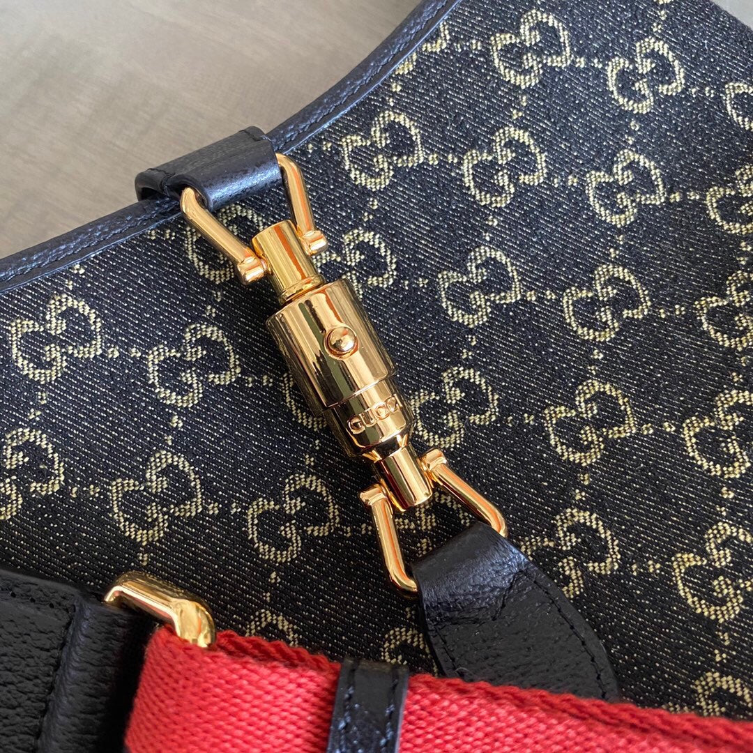 Guc Jackie1961 Black denim underarm bag