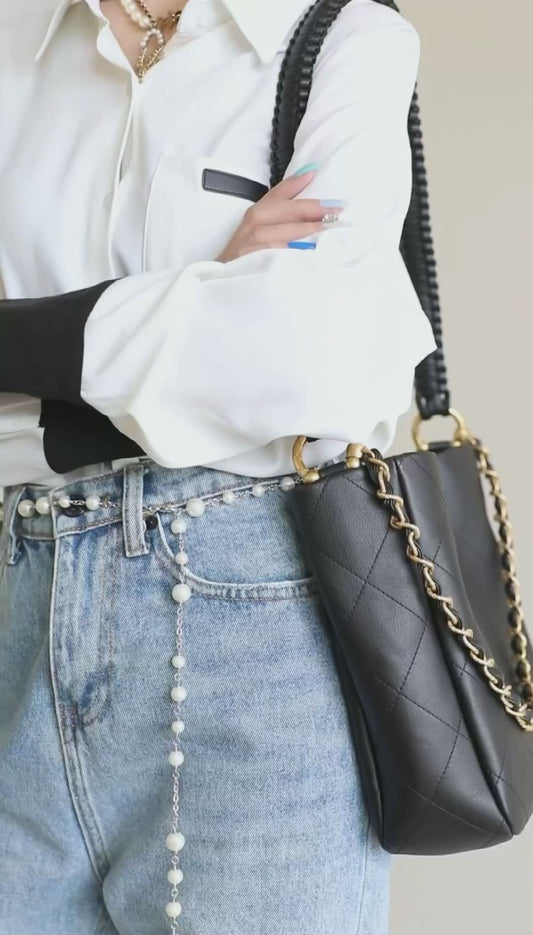 Chan New 23A Woven shoulder strap hippie bag