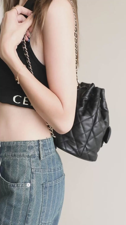 Chan New 23b Drawstring bucket backpack