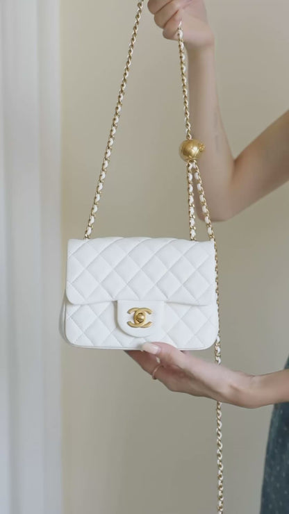 Chan New 23s Gold Globe Chain  Bag