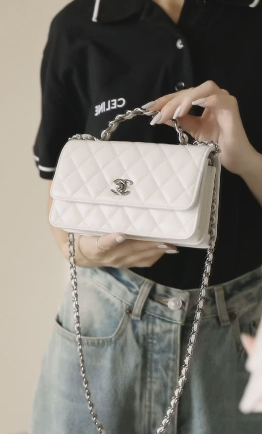 Chan New 23k Rhinestone Accordion Bag