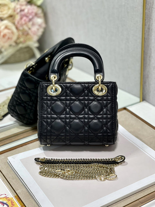 CD Mini Lady Bag Black Lambskin