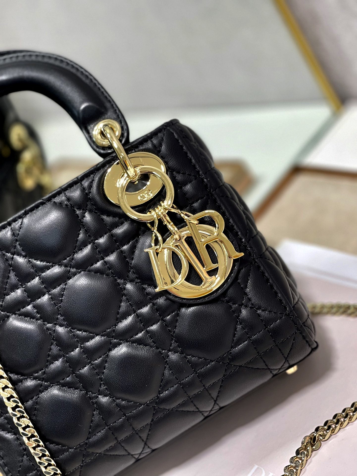 CD Mini Lady Bag Black Lambskin