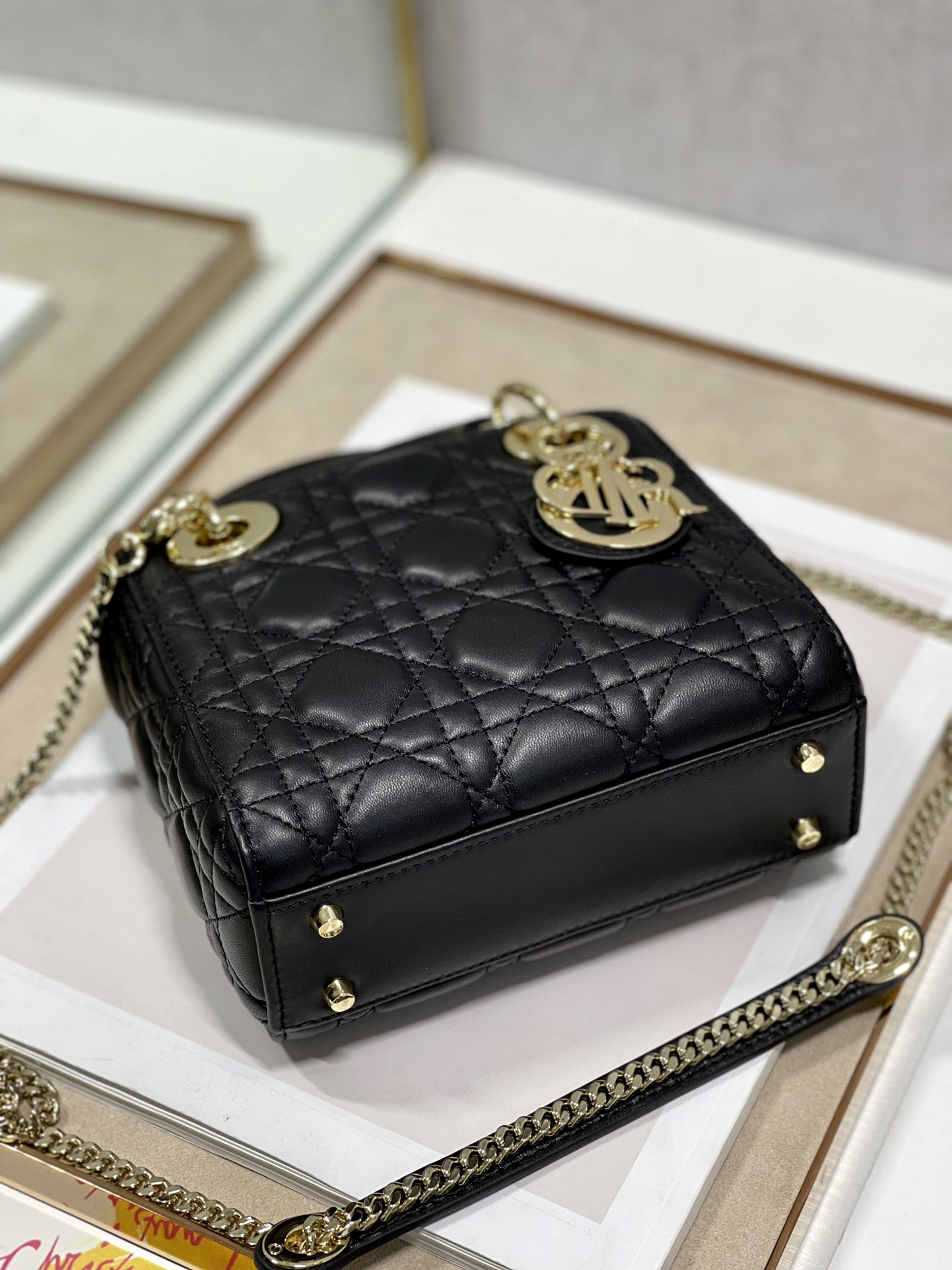 CD Mini Lady Bag Black Lambskin