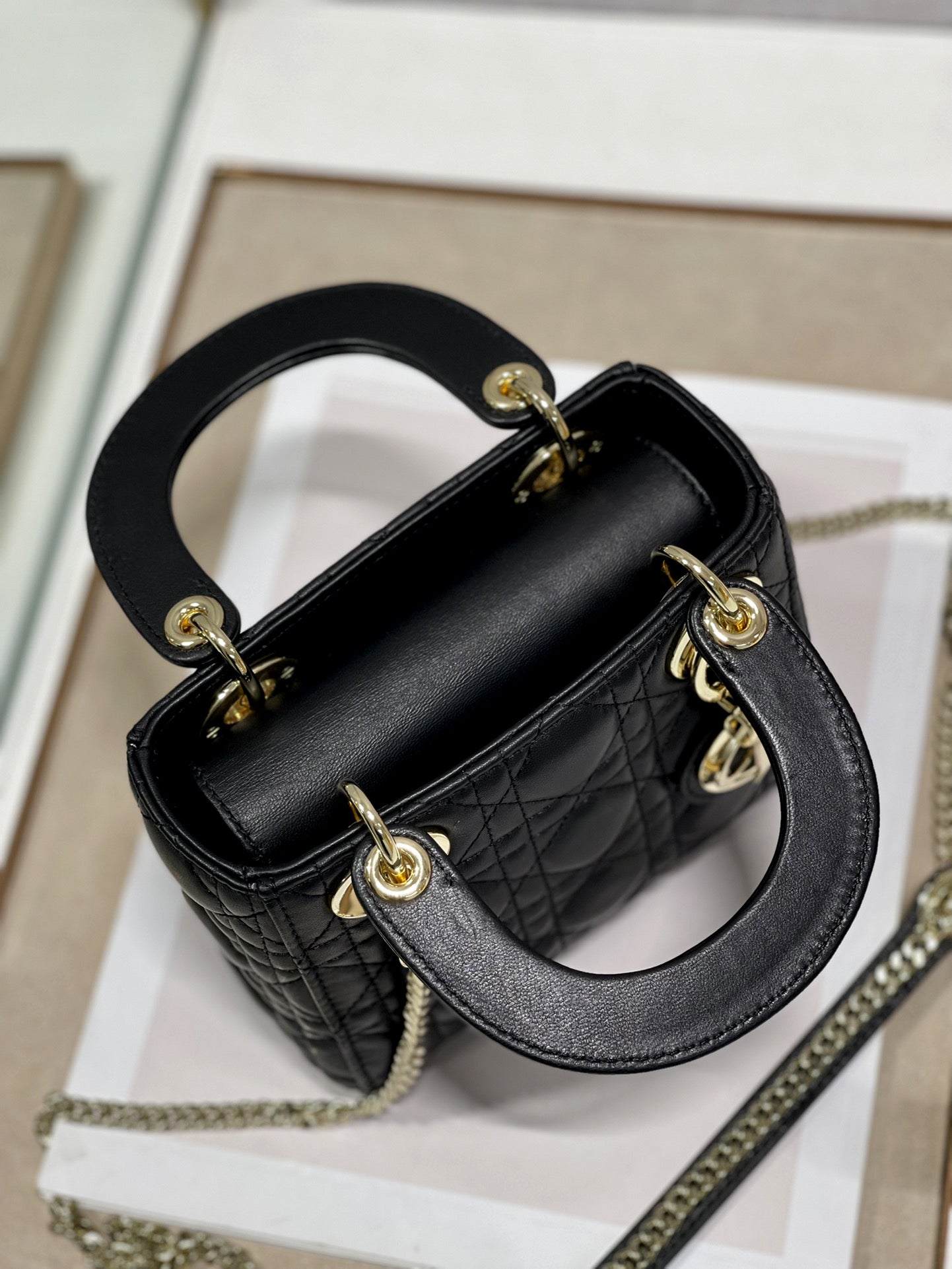 CD Mini Lady Bag Black Lambskin