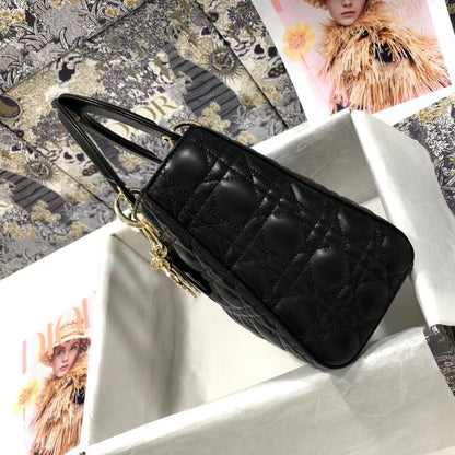CD Mini Lady Bag Black Lambskin