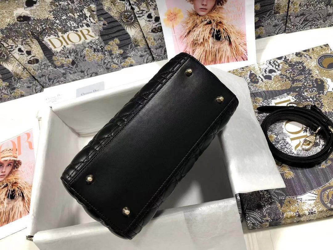 CD Mini Lady Bag Black Lambskin