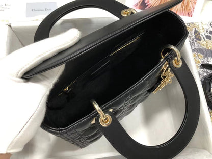 CD Mini Lady Bag Black Lambskin