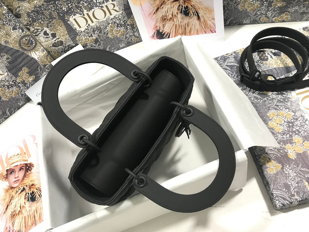 CD Mini Lady Bag Black Ultramatte Calfskin