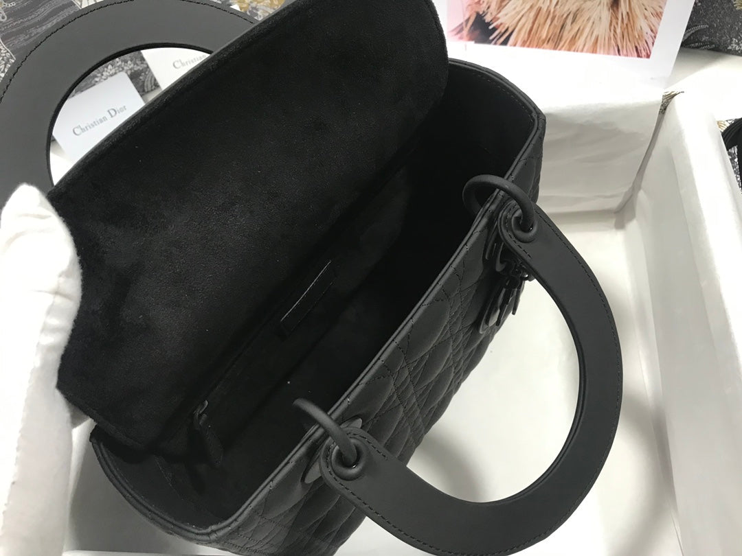 CD Mini Lady Bag Black Ultramatte Calfskin