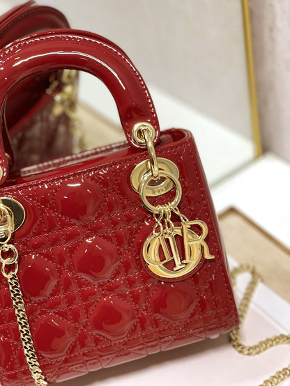 CD Mini Lady Bag Patent Calfskin