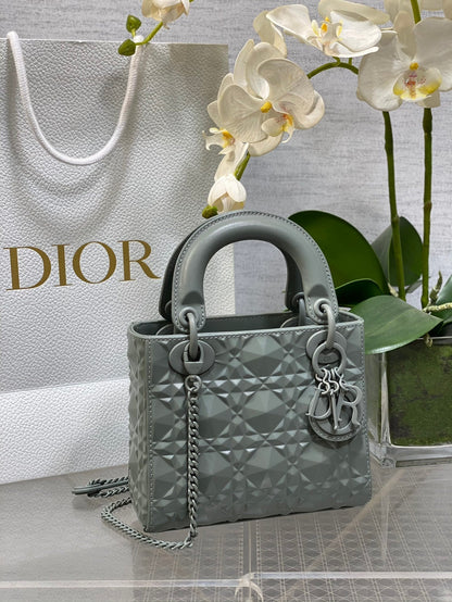 CD Mini Lady Bag Diamond Pattern Calfskin