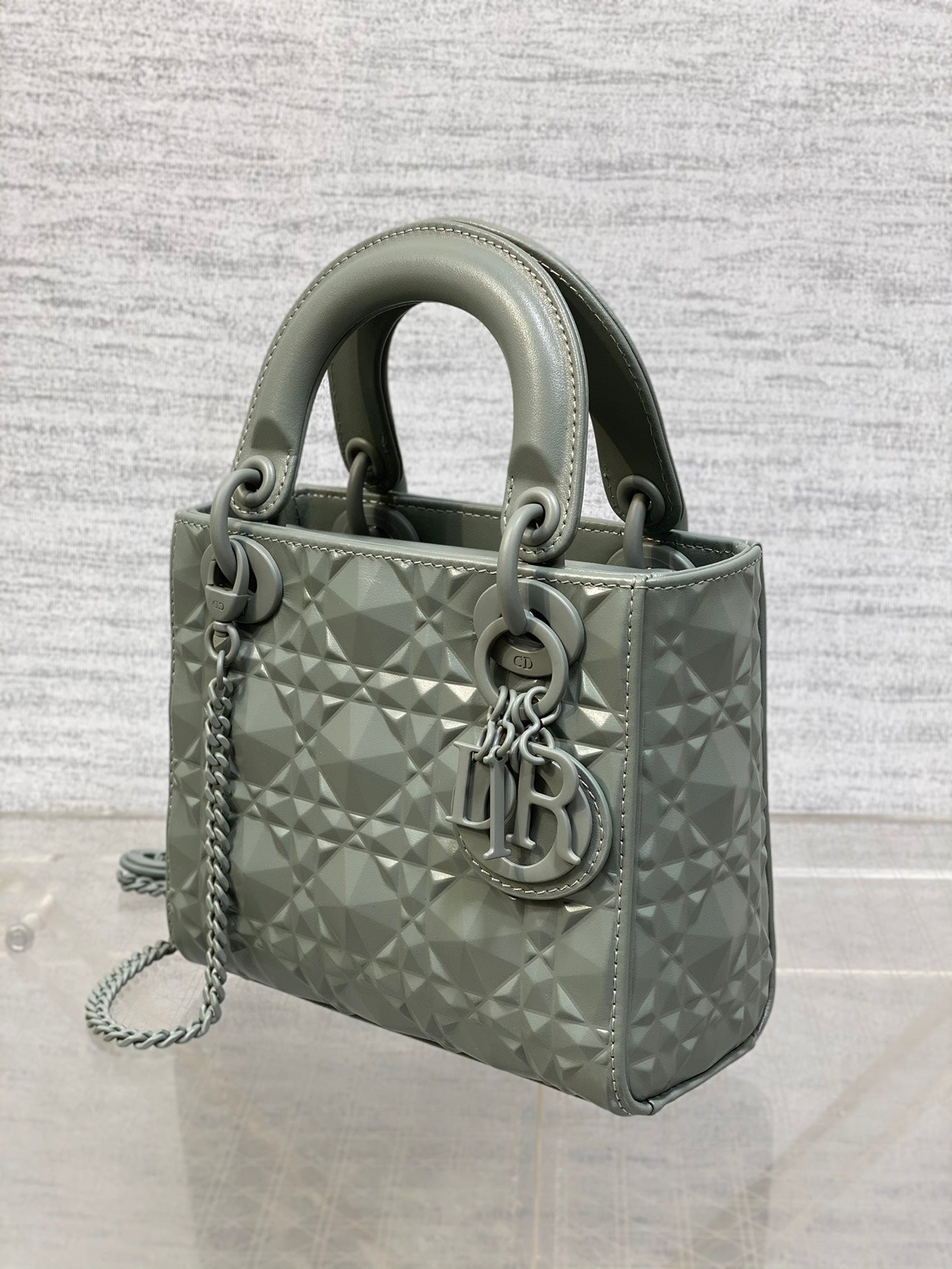 CD Mini Lady Bag Diamond Pattern Calfskin