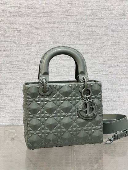 CD Mini Lady Bag Diamond Pattern Calfskin