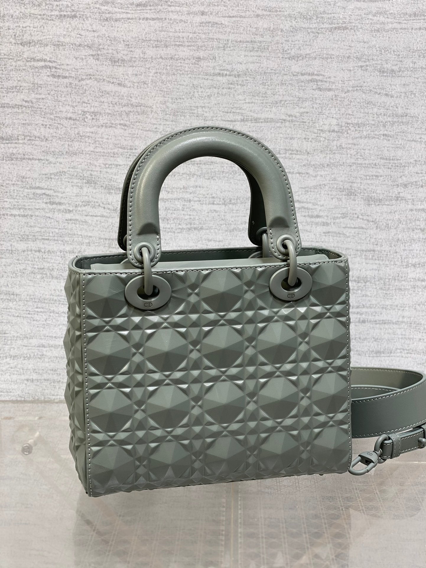 CD Mini Lady Bag Diamond Pattern Calfskin