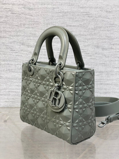 CD Mini Lady Bag Diamond Pattern Calfskin