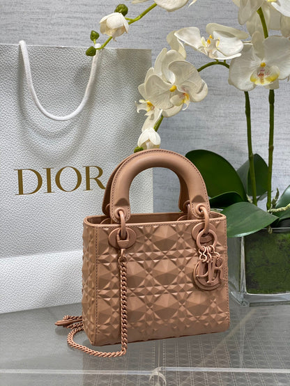 CD Mini Lady Bag  Diamond Pattern Calfskin