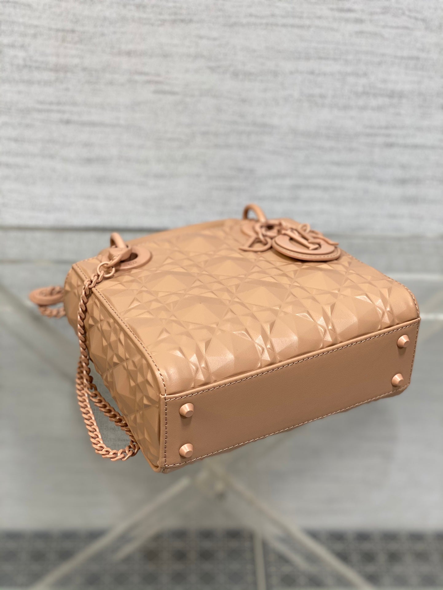 CD Mini Lady Bag  Diamond Pattern Calfskin