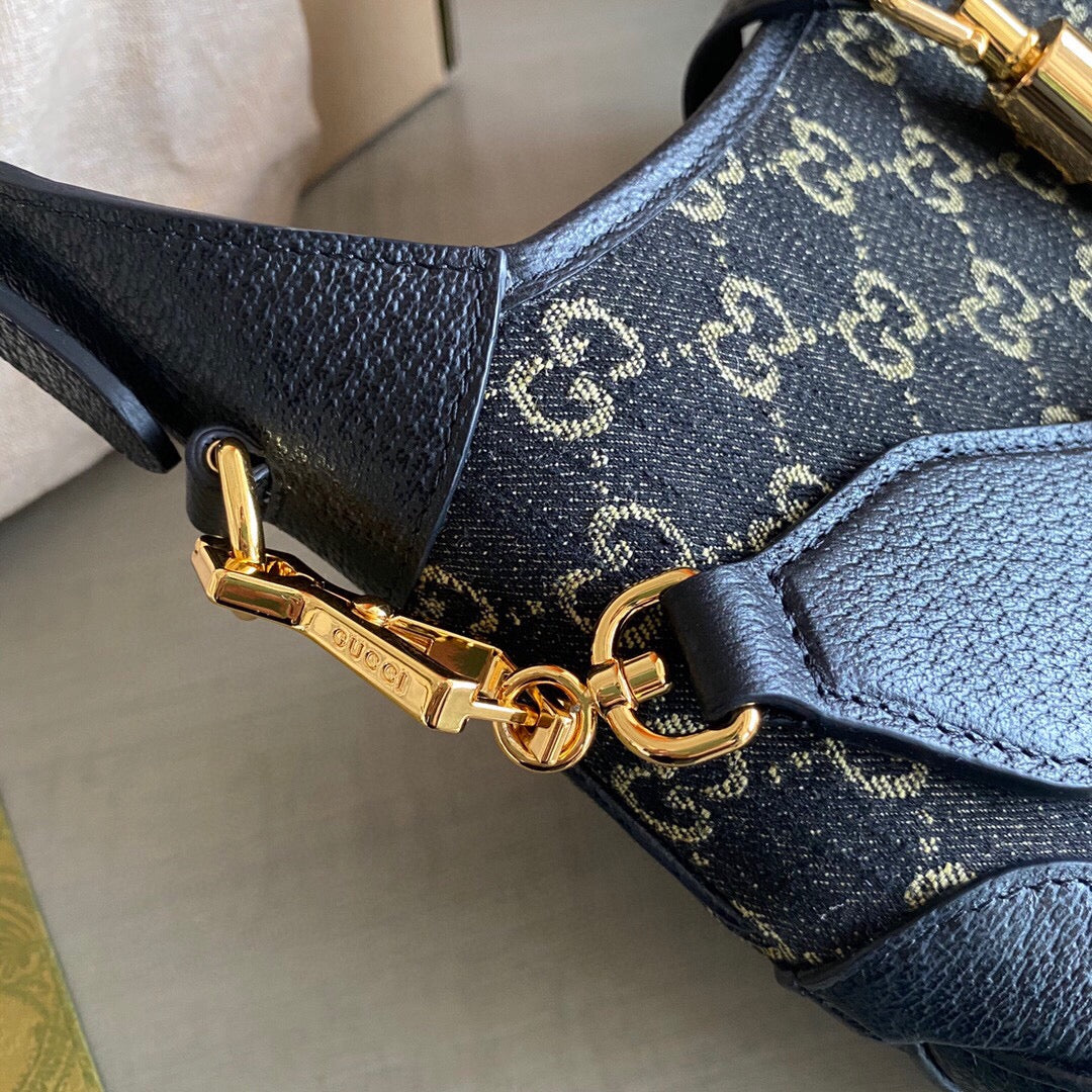 Guc Jackie1961 Black denim underarm bag