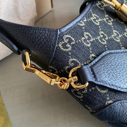 Guc Jackie1961 Black denim underarm bag