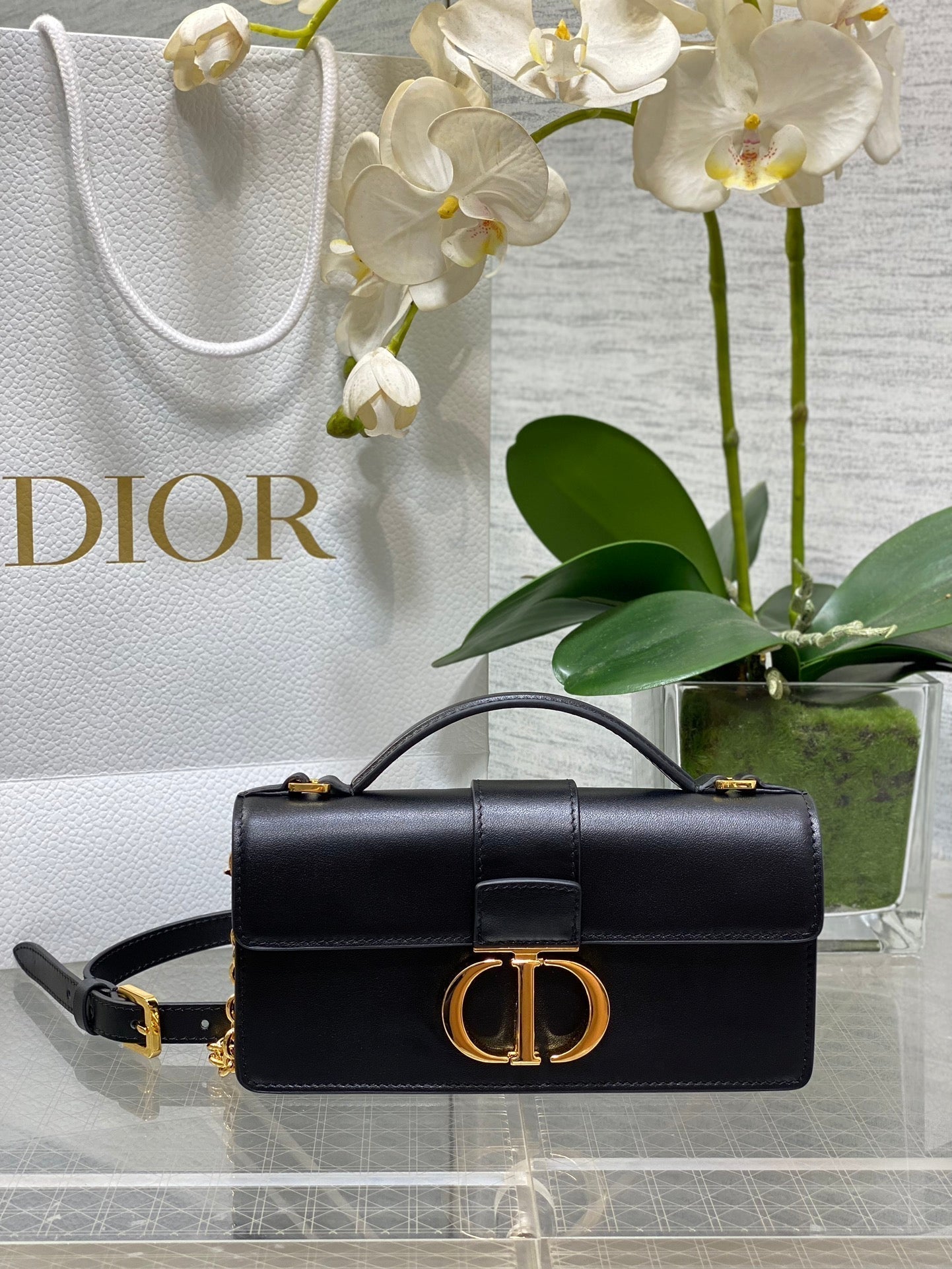 CD  Miss Montaigne Mini Bag Latte Smooth Calfskin