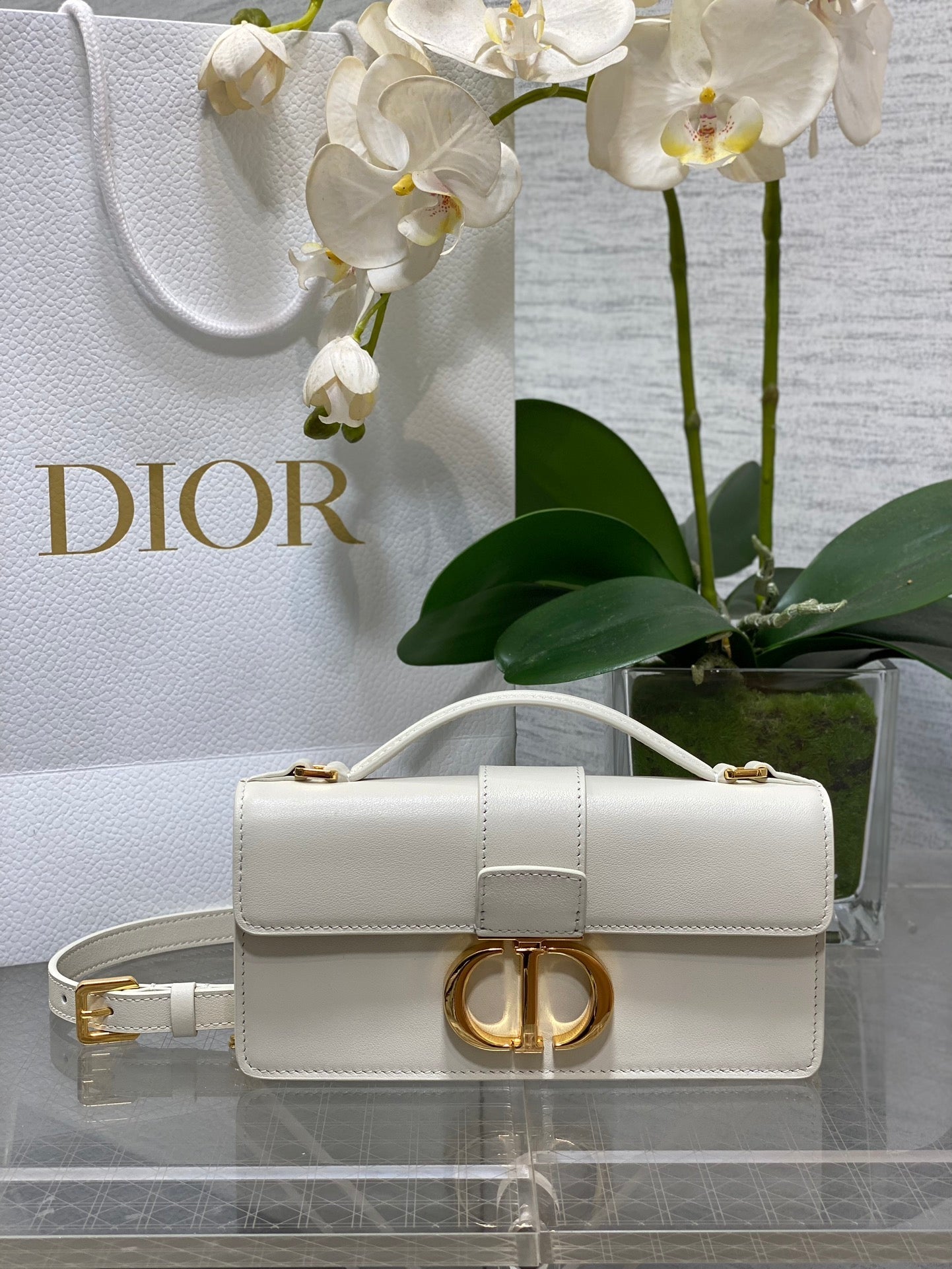 CD  Miss Montaigne Mini Bag Latte Smooth Calfskin