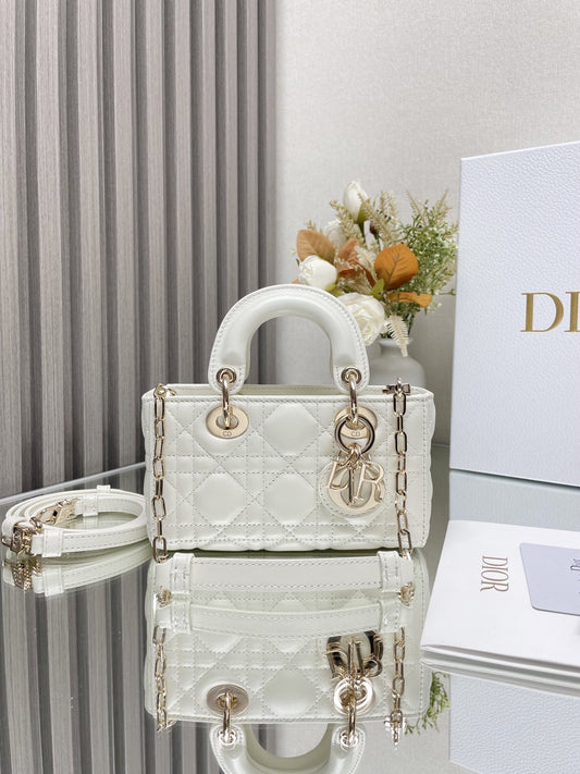 CD Lady D-Joy Latte Cannage Lambskin  Bag