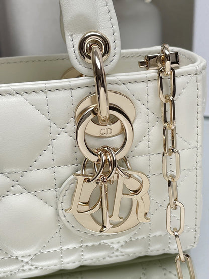 CD Lady D-Joy Latte Cannage Lambskin  Bag