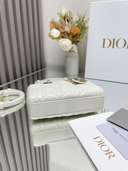 CD Lady D-Joy Latte Cannage Lambskin  Bag