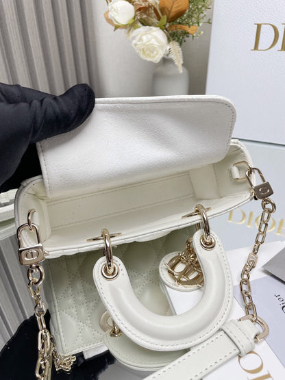 CD Lady D-Joy Latte Cannage Lambskin  Bag