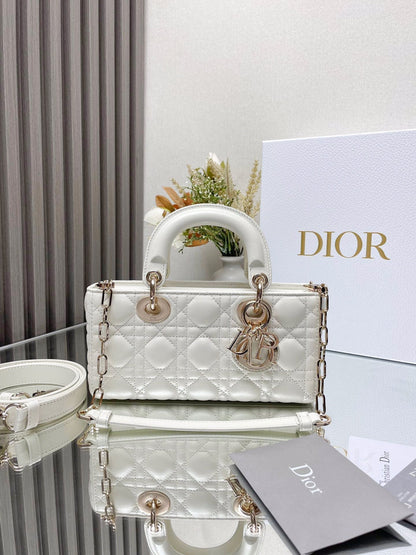 CD Lady D-Joy Latte Cannage Lambskin  Bag